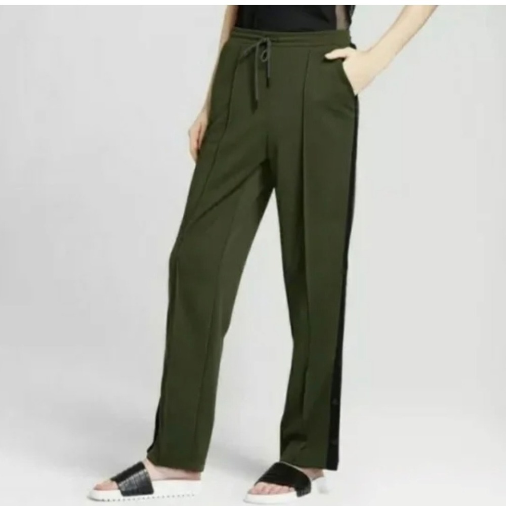 Hunter for Target Olive Green Track Pants Snap Button‎ Side Womens Sz XL Travel